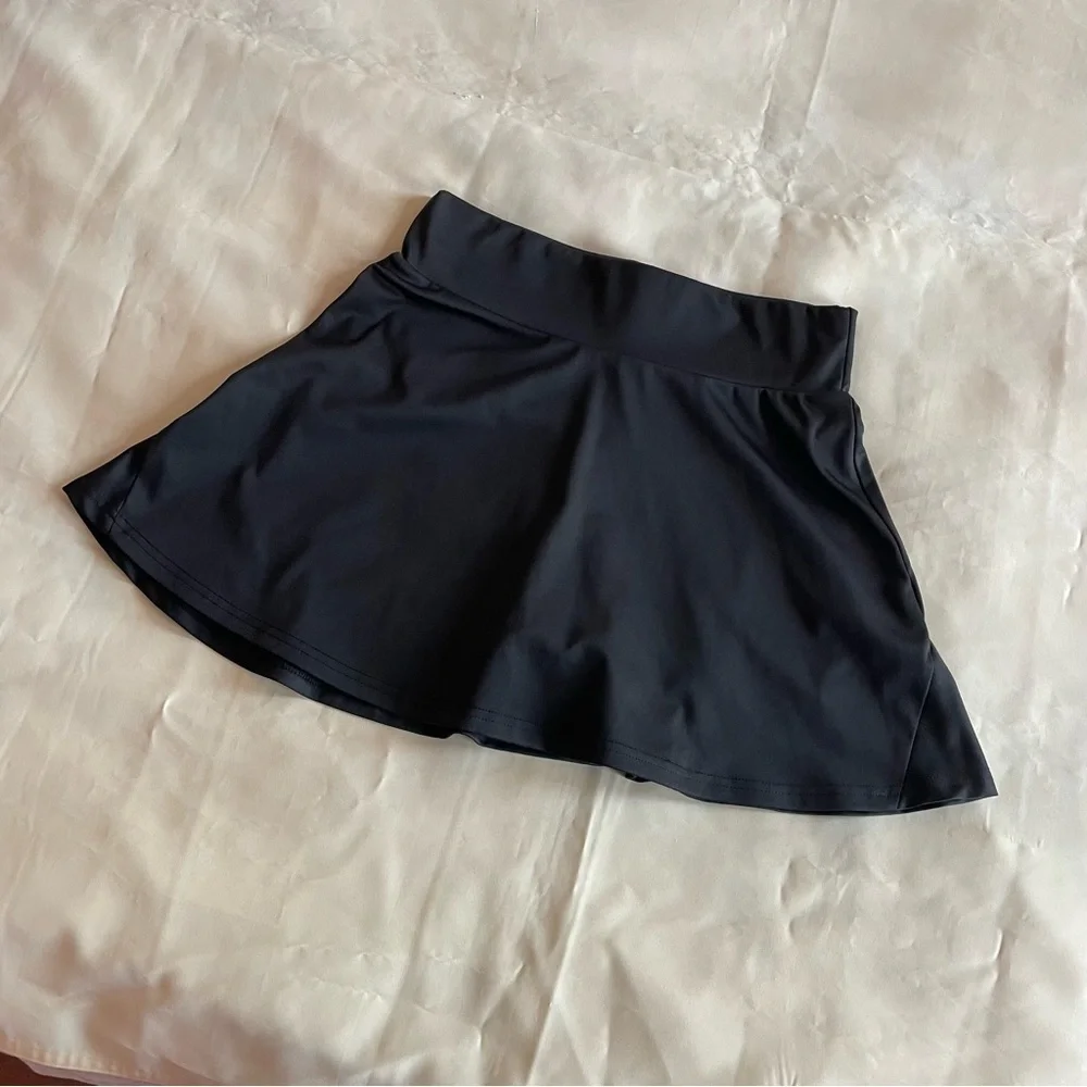 Dolls Kill- Black Mid Rise Micro Mini Skirt With Shorts Tennis Athletic Size L